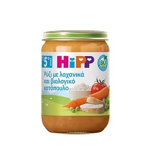 Hipp Ρύζι με Λαχανικά και Βιολογικό Κοτόπουλο 190gr
