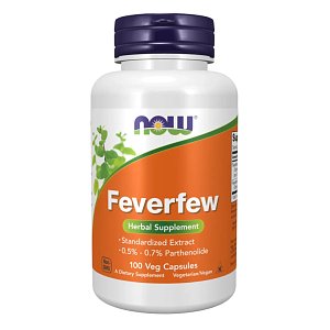 Now Foods Feverfew , Συμπλήρωμα κατά του Πόνου & του Πυρετού 100 Φυτικές Κάψουλες