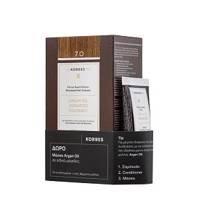 Korres Promo Argan Oil Advanced Colorant 7.0 Ξανθό 50ml & ΔΩΡΟ Argan Oil Μάσκα σε Ειδικό Μέγεθος 40ml.