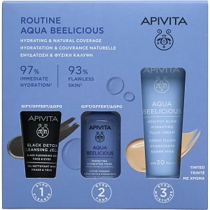 Apivita Promo Αqua Beelicious Ενυδάτωση & Φυσική Κάλυψη με Αqua Beelicious Ενυδατική Κρέμα με Χρώμα Ελαφριάς Υφής SPF 30 & Δώρο Αqua Beelicious Ενυδατικό Τόνερ, 50ml & Black Dettox Gel Καθαρισμού, 15ml