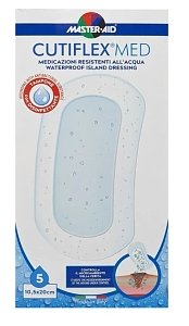 Master-Aid Cutiflex Waterproof, αδιάβροχη αυτοκόλλητη γάζα 10,5 x 20cm 5 τεμάχια