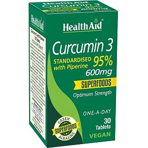 Health Aid Curcumin 3 600mg Συμπλήρωμα Διατροφής Κουρκουμίνης με Πιπερίνη 30 tabs