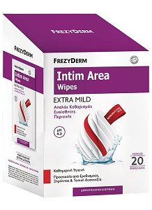 Frezyderm Intim Area Wipes Μαντηλάκια Καθαρισμού Ευαίσθητης Περιοχής 20τμχ