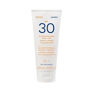 Korres Yoghurt Suncreen Emulsion Αντηλιακό Γαλάκτωμα Σώματος & Προσώπου SPF 30, 200ml
