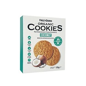 Frezyderm Organic Cookies Coconut 0% Sugar Βιολογικά Μπισκότα με Καρύδα & 0% Ζάχαρη, 135g
