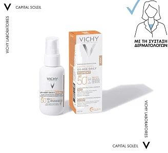 Vichy UV-Age Daily Pigment Medium Spf50+, 40ml Αντηλιακό Προσώπου Κατά της Φωτογήρανσης με Μέτριο Χρώμα Πολύ Υψηλής Προστασίας
