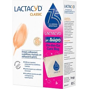 Lactacyd Promo Classic Intimate Washing Lotion Καθαριστικό Ευαίσθητης Περιοχής 300ml & Δώρο On-The-Go Care Bag
