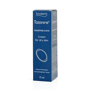 Boderm Tazarene 0.05% Κρέμα Τοπικής Εφαρμογής για Ξηρό Δέρμα, 75ml