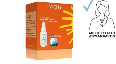 Vichy Promo Capital Soleil UV-CLEAR SPF50+ Αντηλιακό Προσώπου Καθημερινής Φωτοπροστασίας, ενάντια στη Λιπαρότητα 40ml με ΔΩΡΟ Mineral89 Κρέμα Booster Ενυδάτωσης 15ml