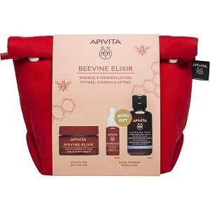 Apivita Promo Beevine Elixir με Beevine Elixir Κρέμα Προσώπου Πλούσιας Υφής για Σύσφιξη & κατά των Ρυτίδων, 50ml & Δώρο Beevine Elixir Serum Ορός Προσώπου για Σύσφιξη & κατά των Ρυτίδων, 10ml, Αφρό Καθαρισμού, 75ml & Nεσεσέρ