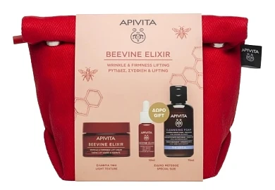 Apivita PROMO Beevine Elixir Αντιρυτιδική Κρέμα για Σύσφιξη & Lifting Ελαφριάς Υφής 50ml & Ορός Ενεργοποίησης Σύσφιξης & Lifting 10ml & Mini Αφρός Καθαρισμού για Πρόσωπο & Μάτια 75ml & Νεσεσέρ