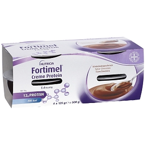 Nutricia Fortimel Creme Protein 1.6Kcal Chocolate Κρέμα για τη Διαιτητική Διαχείριση της Δυσθρεψίας Σοκολάτα 4x125gr