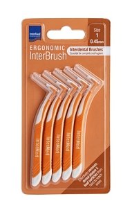 Intermed Ergonomic InterBrush Μεσοδόντια Βουρτσάκια Size 1 Πορτοκαλί 0.45mm 5τμχ