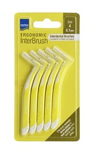 Intermed Ergonomic InterBrush Μεσοδόντια Βουρτσάκια 0.7mm Κίτρινα 5τμχ
