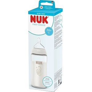 NUK First Choice Γυάλινο Μπιμπερό με Δείκτη Ελέγχου Θερμοκρασίας για 3m+, 240ml