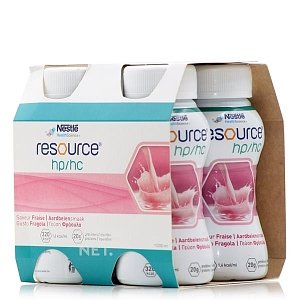 Nestle Resource HP/HC με Γεύση Φράουλα  4Χ200ml