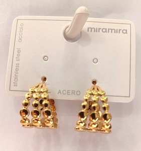Inoplus Miramira Hoop Gold Triple Σκουλαρίκι ART D2189 1 ζευγάρι