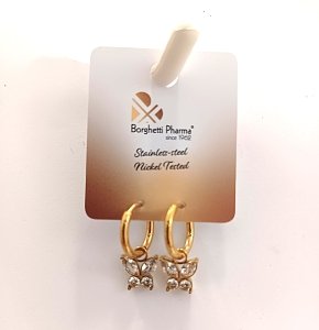 Inoplus Σκουλαρίκια Hoop Farfala Crystal Oro ART 1117, 1 Ζευγάρι