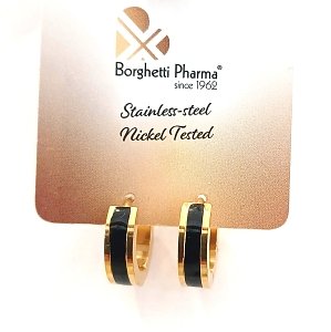 Inoplus Σκουλαρίκια Hoop Oro Barretta Colore Nero ART 1131, 1 Ζευγάρι