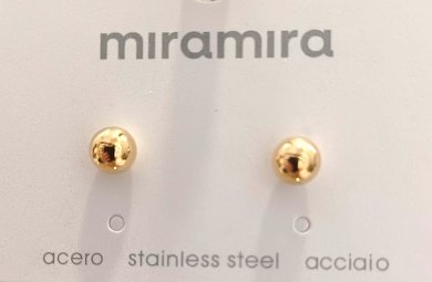 Inoplus Σκουλαρίκια Spheres XS Gold Plated 5mm ART D5033C075-4, 1 Ζευγάρι