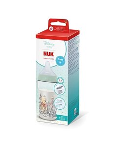 Nuk πλαστικό μπιμπερό με θηλή σιλικόνης perfect match temperature control 3m+ 260ml winnie the pooh